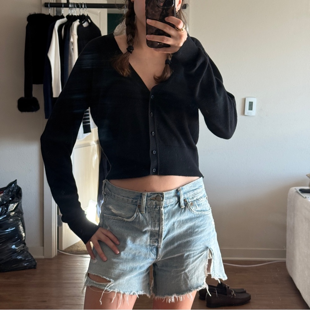 Cos 100% cashmere black cardigan size small